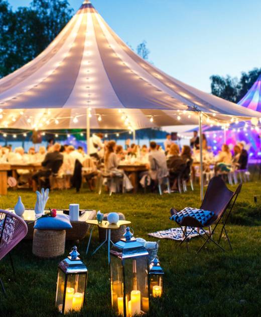 Colorful wedding tents at night Colorful wedding tents at night. Wedding day.